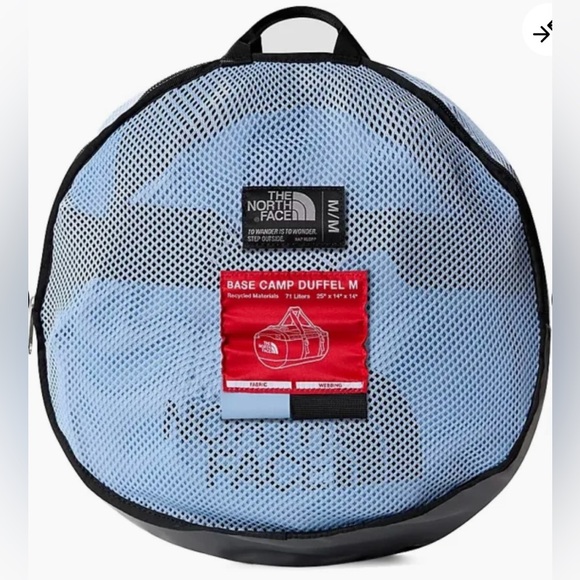 The North Face Light Blue and Black Duffel Bag - Picture 1 of 7